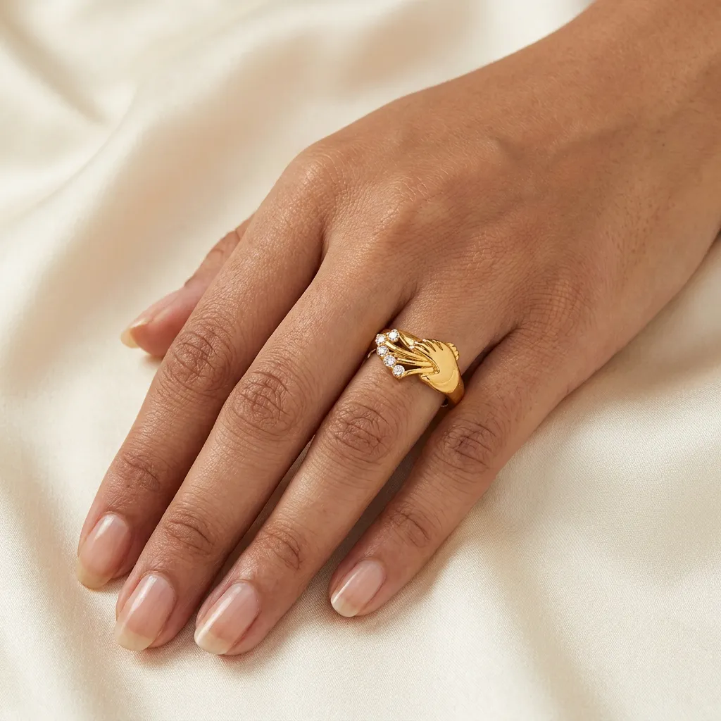 Gold Statement Ring model photo