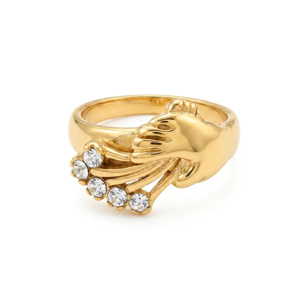 Gold Statement Ring on white background