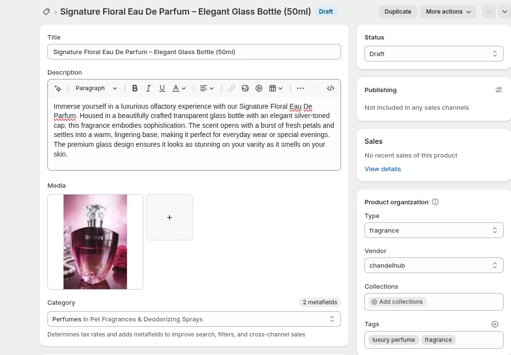 E-commerce listing preview